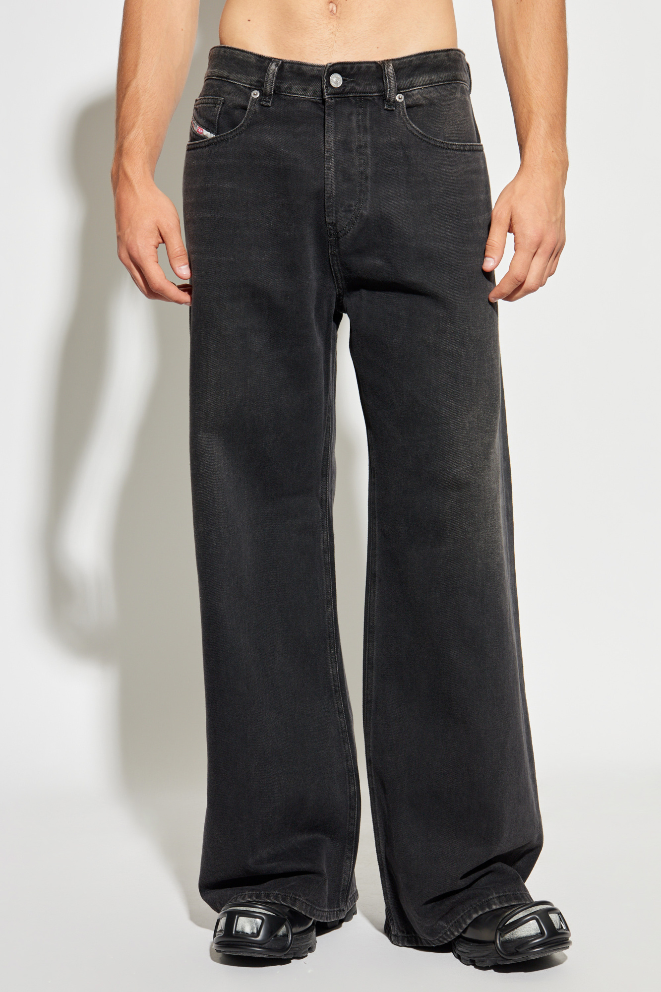 パンツ DIESEL D-RISE 09J96 Relaxed Jeans - D-Rise | ブラック/ ダークグレー | メンズ
